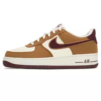 Nike Air Force 1 LV8 GS Notebook Doodle Pack - Light British Tan Kids Sneakers Coconut-Milk Gum-Dark-Brown Burgundy-Crush FN4731-200 35.5