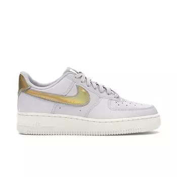 Nike Air Force 1 Low Metallic Gold Женские кроссовки Grey Vast-Grey Metallic-Gold-Summit-White AR0642-001