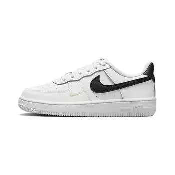 Nike Air Force 1 SE 40-летие Противоскользящие Износостойкие Низкие Кеды для Скейтборда Черно-Белые Детские Возраст 3-7 лет 28