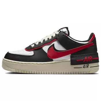 Nike Air Force 1 Shadow Black University Красные женские кроссовки White Summit-White DR7883-102 37.5