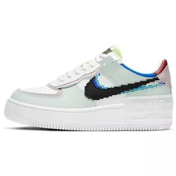 Nike Air Force 1 Shadow SE Pixel Swoosh — женские кроссовки Barely Green White Platinum Violet Black CV8480-300 35.5
