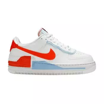 Nike Air Force 1 Shadow SE Team Оранжево-синие женские кроссовки White Summit-White CQ9503-100