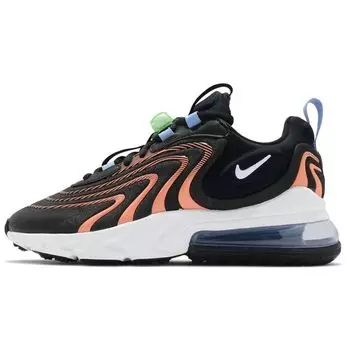 Nike Air Max 270 React ENG Черные оранжевые женские кроссовки White Vapor-Green CW8605-001 36