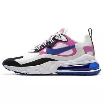 Nike Air Max 270 React White Fuchsia Blue Женские кроссовки Summit-White Cosmic-Fuchsia Black CI3899-100