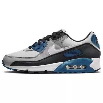 Nike Air Max 90 Black Teal Blue Мужские кроссовки Серые светло-дымчатые-серые индустриальные-синие FB9658-002 40