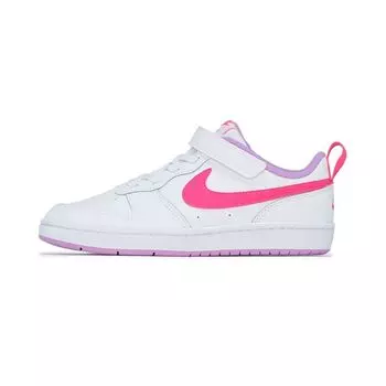 Nike Court Borough Low 2 Белая фуксия сияющая (PS) Детские кроссовки Hyper-Pink BQ5451-111 32