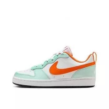 Nike Court Borough Low 2 GS Mint Foam Safety Оранжевые кроссовки White Dark-Pony Bright-Mandarin FN3687-181 40