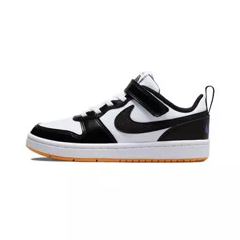 Nike Court Borough Low 2 SE BP White Kumquat Black Детские кроссовки Kumquat-Yellow Mind-Purple DN1229-100 28