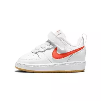 Nike Court Borough Low 2 TD Бело-оранжевые детские кроссовки Summit-White Sail BQ5453-114 22
