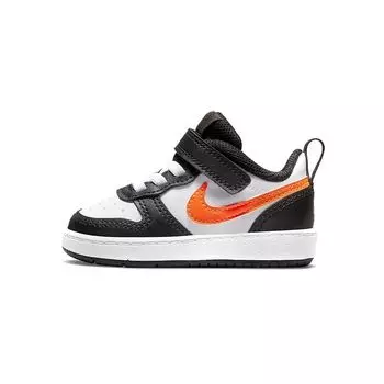 Nike Court Borough Low 2 TD Белые Черные Оранжевые Детские Кроссовки Темно-Дымчато-Серые Total-Orange BQ5453-115 22