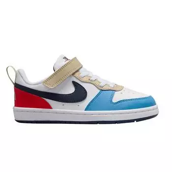 Nike Court Borough Low Recraft PS Белые громовые синие светло-малиновые детские кроссовки Blue-Beyond DV5457-124 28