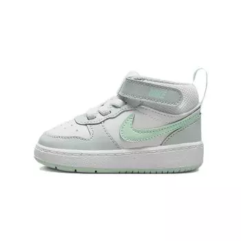Nike Court Borough Mid 2 TD Pure Platinum Mint Foam Детские кроссовки Серо-белые CD7784-011 22