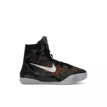 Nike Детские кроссовки Kobe 9 Elite GS Masterpiece 2025, черные, металлик-серебристые, ярко-малиновые HJ9446-001 37.5