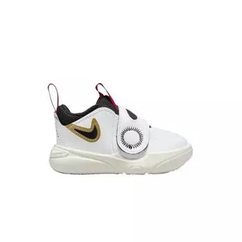 Nike Детские кроссовки Team Hustle D11 TD White Gold University Red Metallic-Gold Black DV8995-104 25