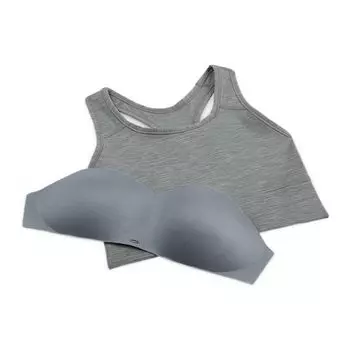 Nike Dri-FIT Swoosh Solid Logo Print Medium Support Цельный спортивный бюстгальтер с подкладкой Женский спортивный бюстгальтер дымчато-серый CZ4497-084 M