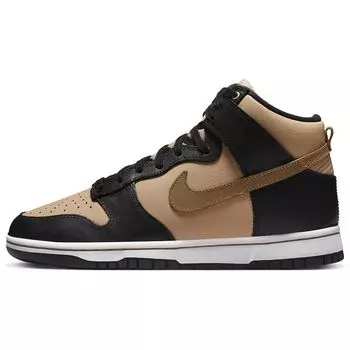 Nike Dunk High LXX Черные льняные женские кроссовки Brown Vachetta-Tan White DX0346-001 37.5