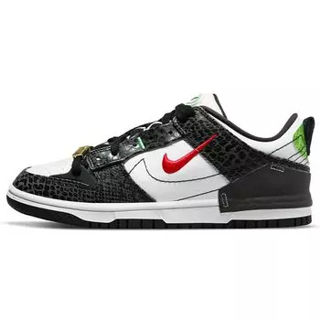 Nike Dunk Low Disrupt 2 Just Do It — черные женские кроссовки из змеиной кожи, белый университетский красный DV1490-161 35.5