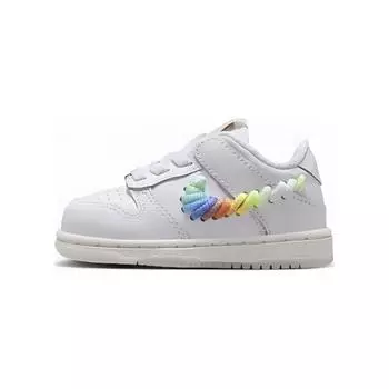 Nike Кроссовки Dunk Low TD Rainbow Lace Swoosh Baby белые многоцветные темно-пони FQ1924-100 27