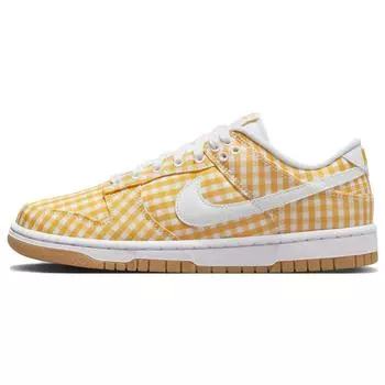 Nike Dunk Low Yellow Gingham Женские кроссовки Ярко-сера Белая резинка Светло-коричневый DZ2777-700 36.5