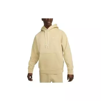 Nike Флисовый пуловер с капюшоном Solo Swoosh Team Gold/White для мужчин в уличном стиле DX1355-783 L