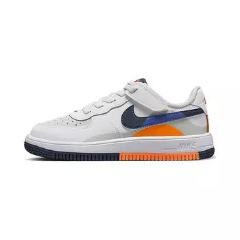 Nike Force 1 Low EasyOn LV8 2 PS Upside Down Детские кроссовки Белый Светло-Серебристый Астрономия-Синий FN0410-002 29.5