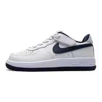 Nike Force 1 Low EasyOn PS белые темно-синие детские кроссовки футбольно-серые FN0237-104 25