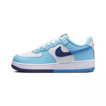 Nike Force 1 LV8 PS Split - Светло-голубые детские кроссовки White Deep-Royal-Blue Baltic-Blue DX2164-100 28