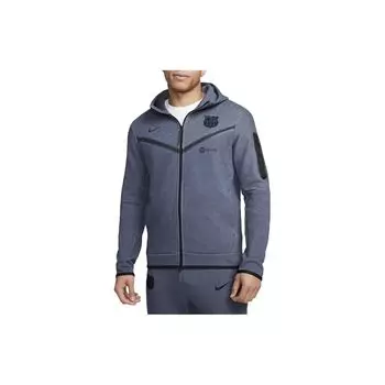 Nike Футбольный клуб куртка с капюшоном на молнии мужская куртка синяя DX8418-437 XL