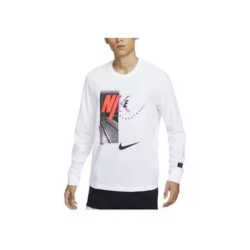 Nike Футболка с длинным рукавом и логотипом, мужская, белая, HF6198-100 XL
