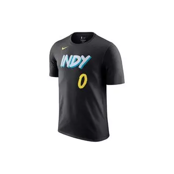 Nike Футболка унисекс с круглым вырезом и короткими рукавами с принтом и надписью «Индиана Пэйсерс», сезон 2023/24, черная, FN1216-014 XL