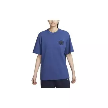 Nike Футболка унисекс с круглым вырезом и коротким рукавом, повседневная, с логотипом, синяя FZ7621-486 XXL