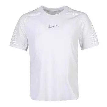 Nike Городской гладкий однотонный дышащий удобный пуловер с коротким рукавом футболка женские топы белый AQ5168-100 L