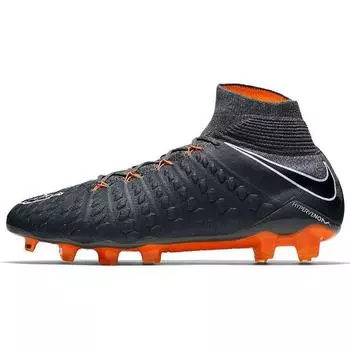 Nike Hypervenom Phantom 3 Elite DF FG Grey Orange Мужские кроссовки темно-серые Total-Orange-White AH7270-081 41