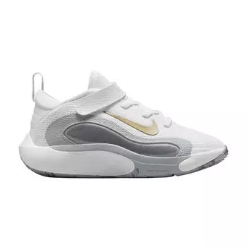 Nike IsoFly PS белые серые золотые детские кроссовки Cool-Grey Wolf-Grey Metallic-Gold-Star FQ7670-100 28