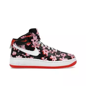 Nike Кроссовки Air Force 1 Mid EasyOn SE GS Flower Power для детей Черный Розовый-Rise Picante-Red FQ3692-001 37.5