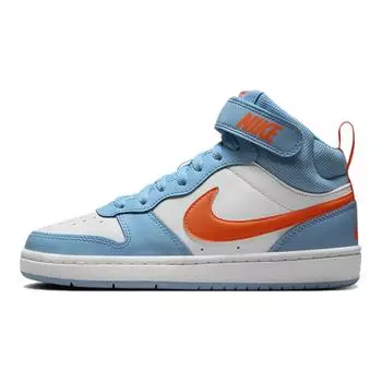 Nike Кроссовки Court Borough Mid 2 GS Aquarius Blue Total Orange Kids белые HF4791-407 38.5