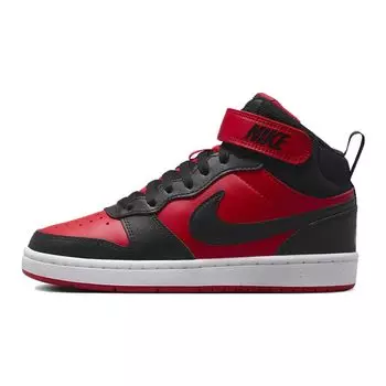Nike Кроссовки Court Borough Mid 2 GS Black University Red Kids белые CD7782-602 36