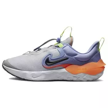 Nike Кроссовки детские Run Flow GS Photon Dust Purple Pulse серые, оранжево-черные DR0472-002 38