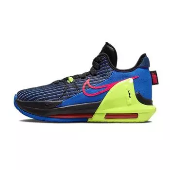 Nike Кроссовки LeBron Witness 6 GS Hyper Royal Bright Crimson Kids сине-черные Volt DD0423-405 37.5