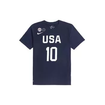 Nike Кубок мира Татум, сборная США, номер. Мужская баскетбольная футболка с коротким рукавом 10, синие AV4355-458 XL