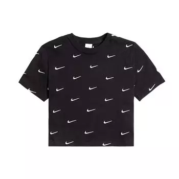 Nike Lab Swoosh вышитый логотип укороченный топ женский топ черный CK4092-010 XXS