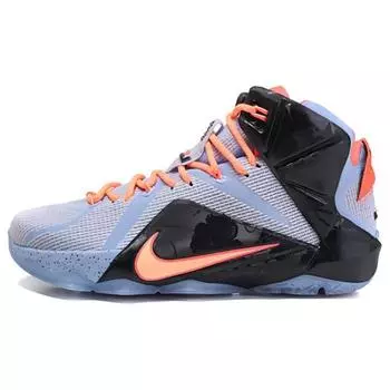 Nike Lebron 12 Easter Нескользящие Легкие Полувысокие Кроссовки для Баскетбола Мужские Черно-Фиолетовые 45