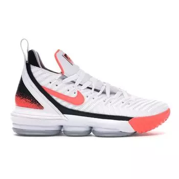 Nike LeBron 16 Air Tech Challenge Hot Lava белые мужские кроссовки Hot-Lava-Flat-Silver CI1521-100