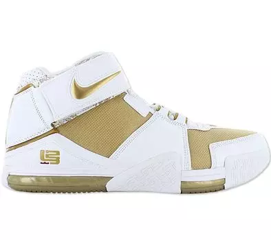 Nike LeBron Zoom 2 II - Maccabi - Мужские баскетбольные кроссовки бело-золотые DJ4892-100 ORIGINAL EU 44 US 10 белый
