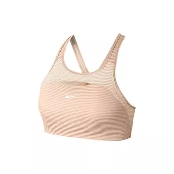 Nike Логотип Буква Печать Фиксированные Бретели Спортивный Бюстгальтер Женский Спортивный Бюстгальтер Розовый CJ0734-664 M