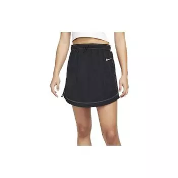 Nike Логотип тканый с высокой талией дышащий А-силуэт удобная повседневная юбка женские юбки черный DM6200-010 XS