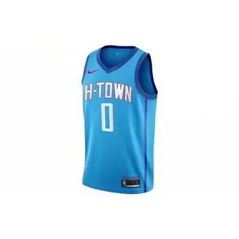 Nike НБА Рокетс Уэстбрук Нет. Мужские баскетбольные жилеты 0 City Edition, синие, CN1731-462 XL