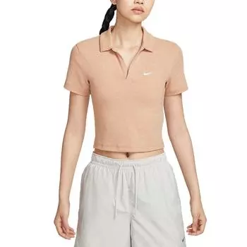 Nike Серия Essentials для спорта Летняя коллекция 25 Удобная Модная Простая Универсальная Футболка-поло с коротким рукавом Женские топы DV7885-688 S