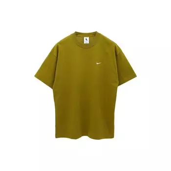 Nike Спортивная футболка Solo Swoosh с круглым вырезом, мужские топы Desert-Moss DA0321-318 M