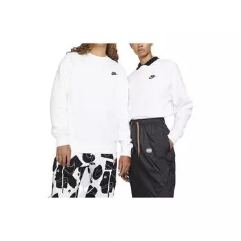 Nike Спортивная одежда Club флисовый свитер с круглым вырезом белый/черный унисекс уличная одежда BV2662-100 XS